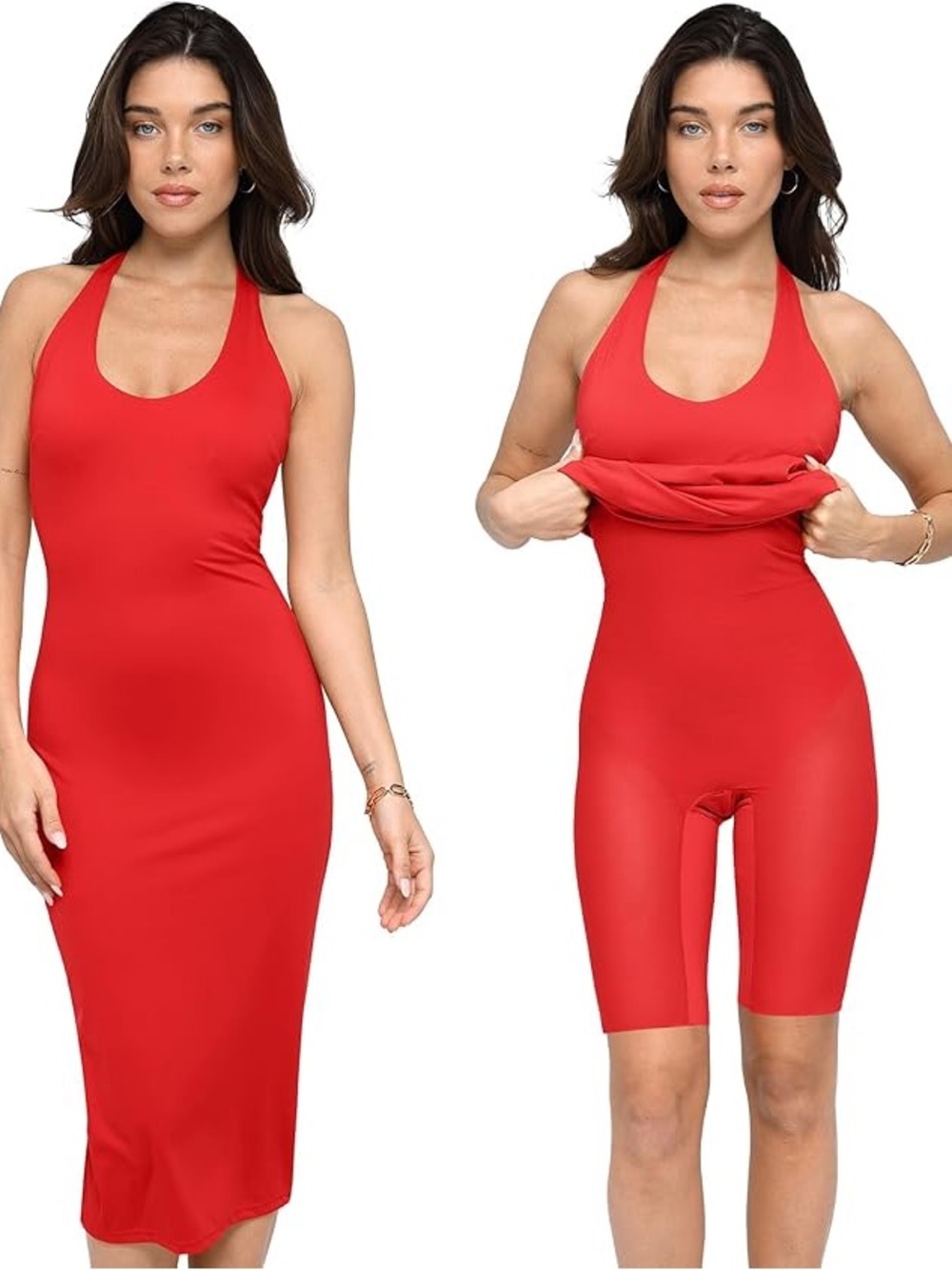 Popilush Shapewear Halter Summer Dress 4 Ways to Wear